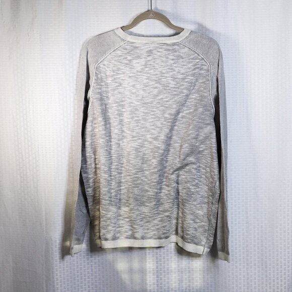 Tommy Bahama Reversible Size XL grey marled long sleeve lightweight sweater - Picture 7 of 14